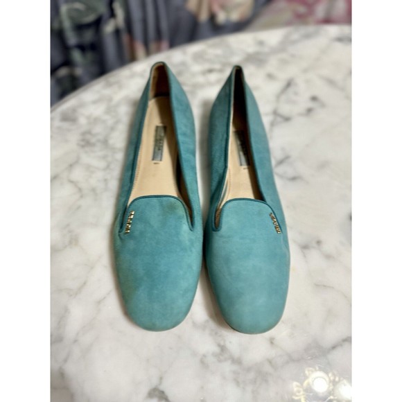 Prada Calzaturre Donna Granato Suede Loafers- Size 9 - Picture 1 of 6